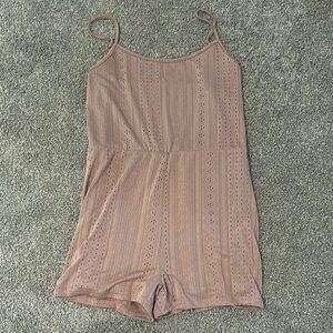 SHEIN Brown Jumpsuit with Sleeveless Design and Form-Fitting Cut